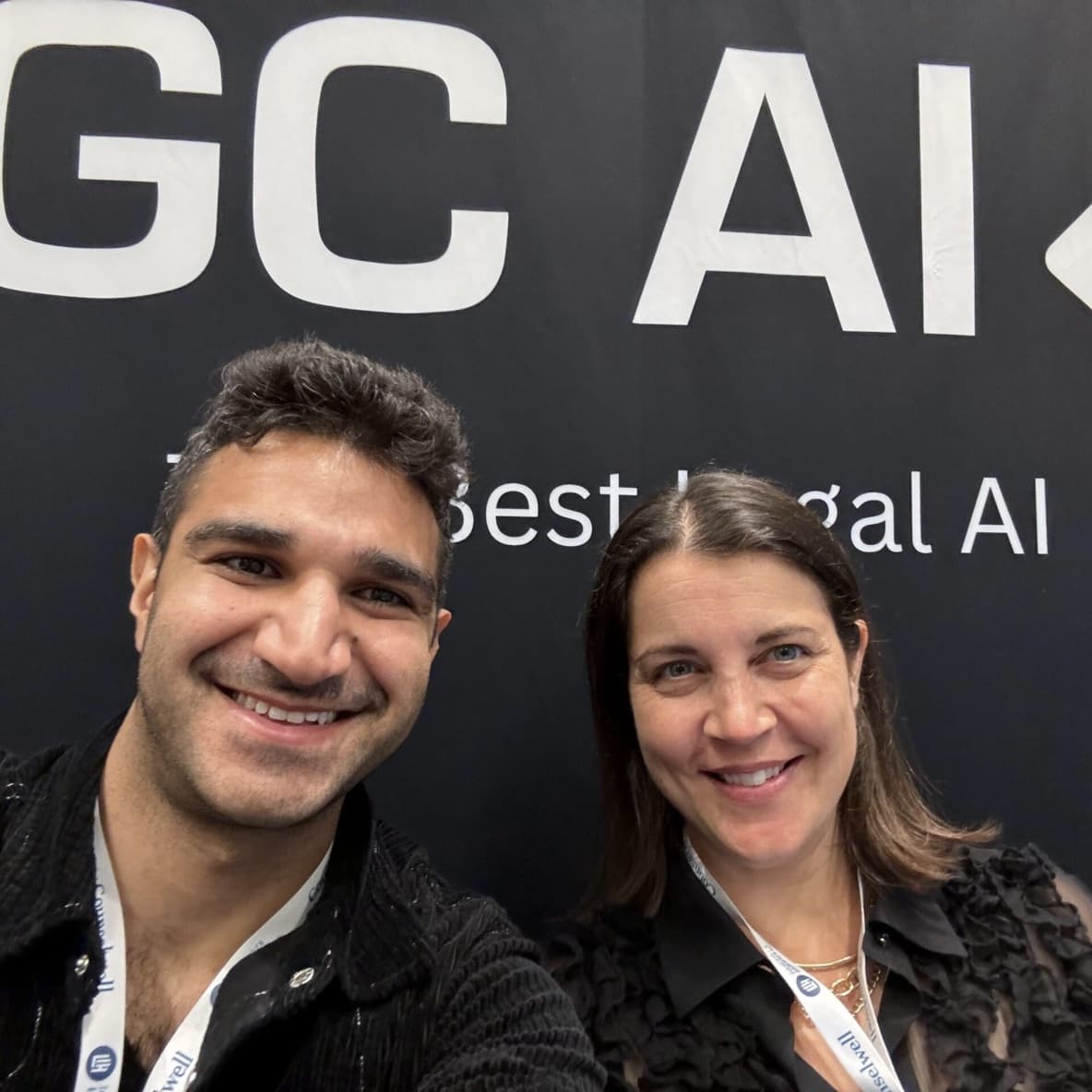 Bardia Pourvakil and Cecilia Ziniti at the GC AI booth